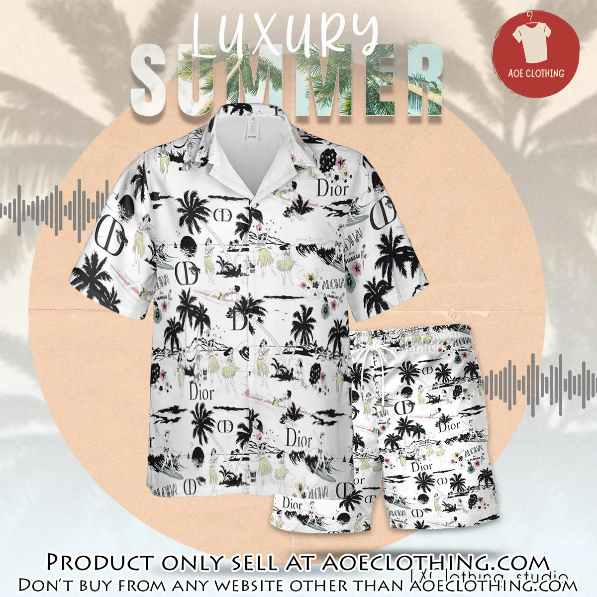 Dior luxury summer hawaiian shorts set lhss1016 aoe1034241